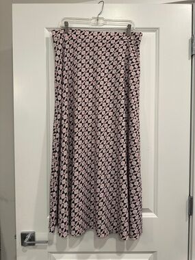 SHEIN Pink and Black Geometric Maxi Skirt